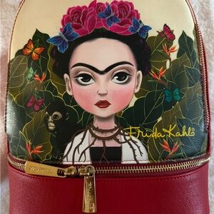Frida Kahlo Red and Cream Backpack